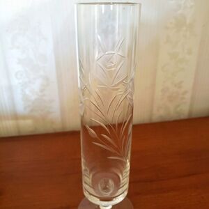 Rose etched glass Mini Vase